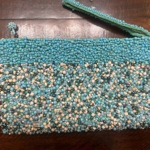 Beaded Clutch with Wrist Strap
